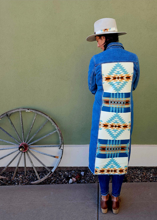 Denim Duster Jacket - Rancho Arroyo Turquoise