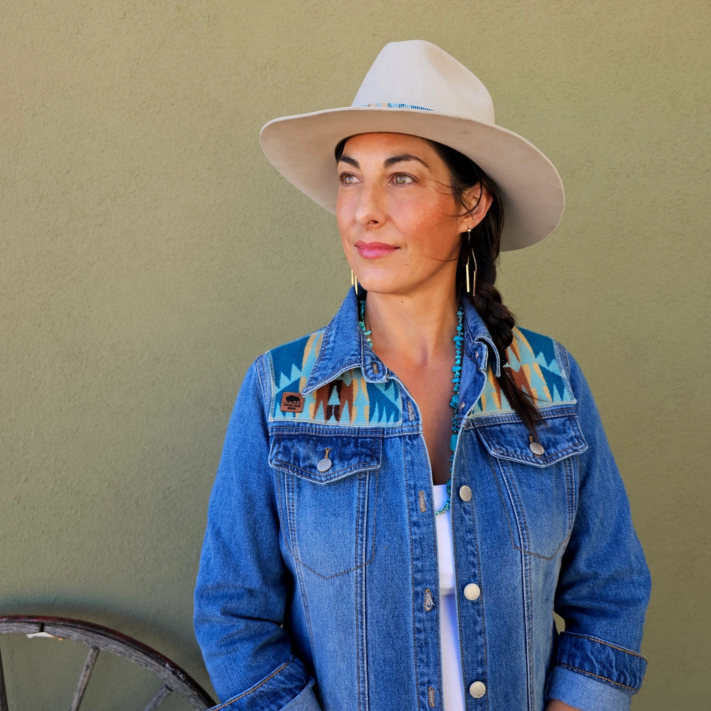 Denim Duster Jacket - Rancho Arroyo Turquoise