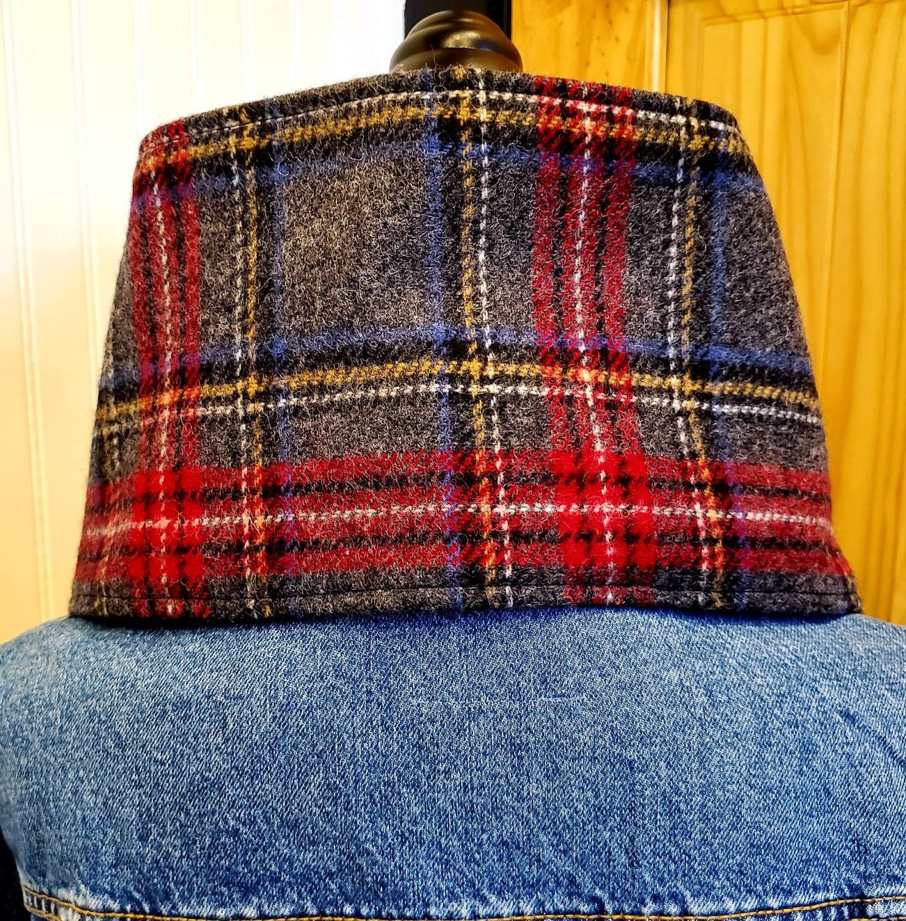 Women's Wool Scarf, Men's Wool Scarf, Cowl Neck Scarf, Equestrian Bandana, Snap Scarf, Scarf, Neck Wrap, Plaid Scarf, Tartan Scarf, Button