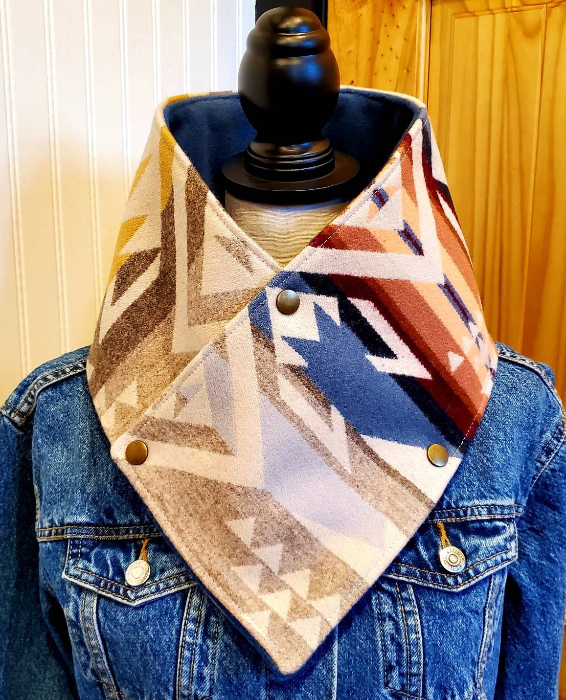 Women's Wool Cowl, Wild Rags, Buckaroo Cowl, Winter Accessories, Western Neck Cowl, Wife Gift, Cowboy Cowl, Equestrian Bandana, Cowgirl Gift