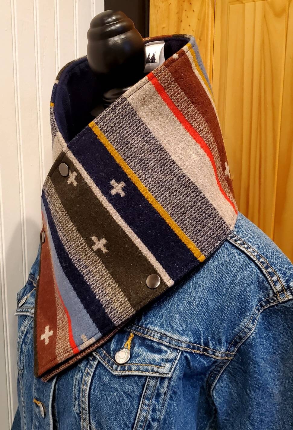 Women's Wool Cowl, Accessories, Cowl Neck Scarf, Equestrian Bandana, Neck Wrap, Swiss Cross Scarf, Horse Lover Gifts, Wild Rags, Cowboy Cowl