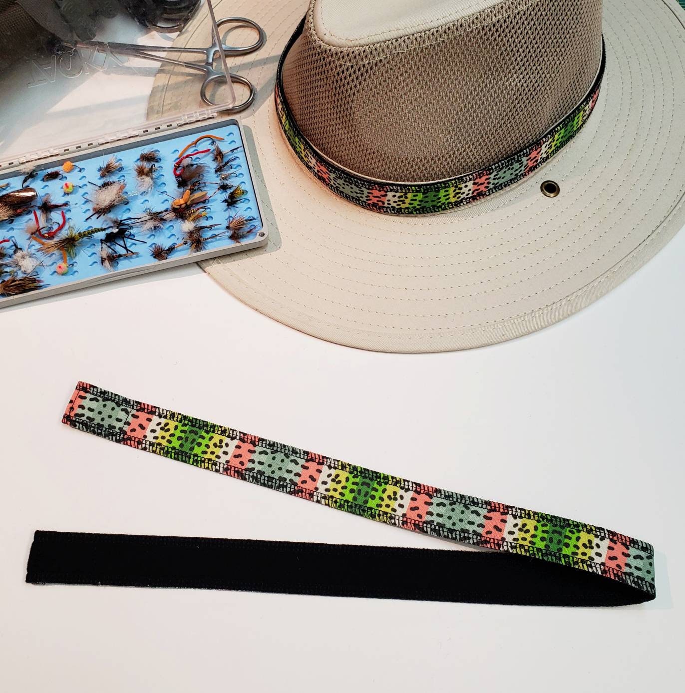 Rainbow Trout Hat Band, Fishing Hat Band, Hat Bands, Fly Fishing Gift Men, Cowboy Hat Bands, Western Hat Bands, Hat Bands for Men