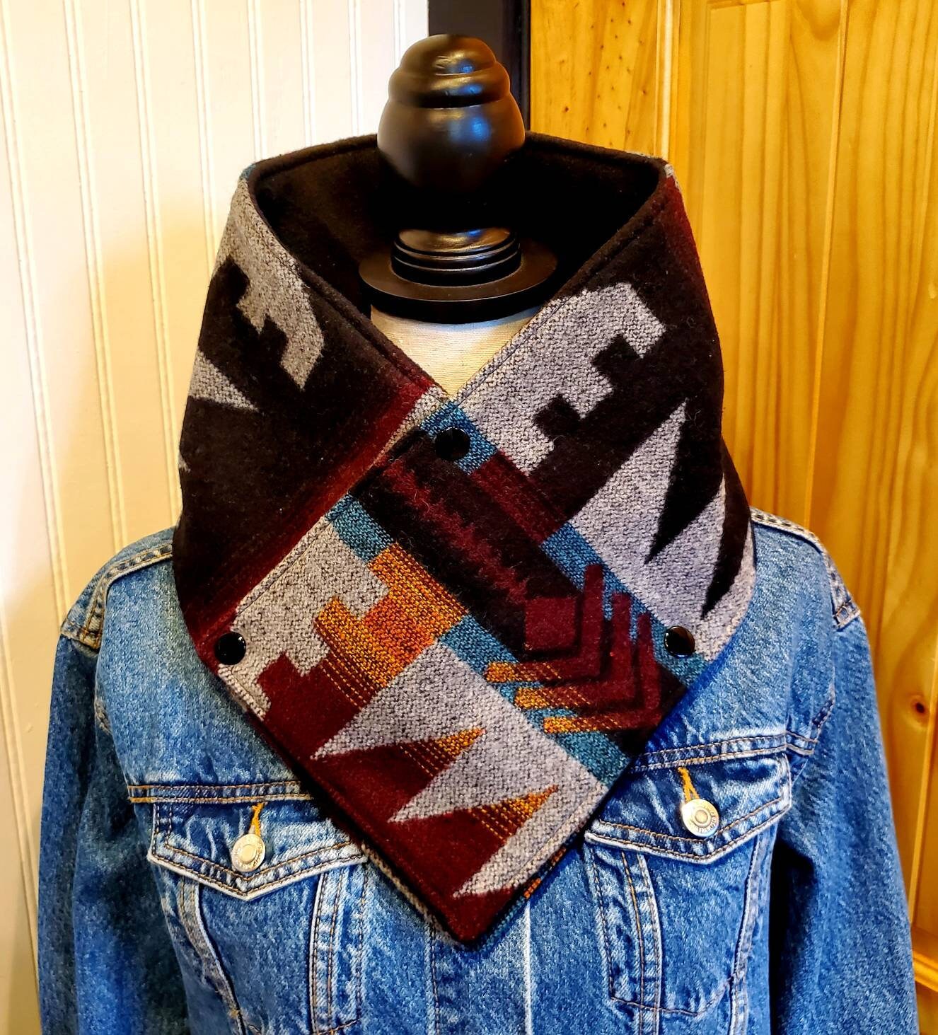 Women's Cowl Scarf, Neck Wrap, Southwestern Scarf, Neck Gaiter, Gift for Women, Gifts Under 100, Aztec Scarf, Unique Gifts, Women's Wild Rag