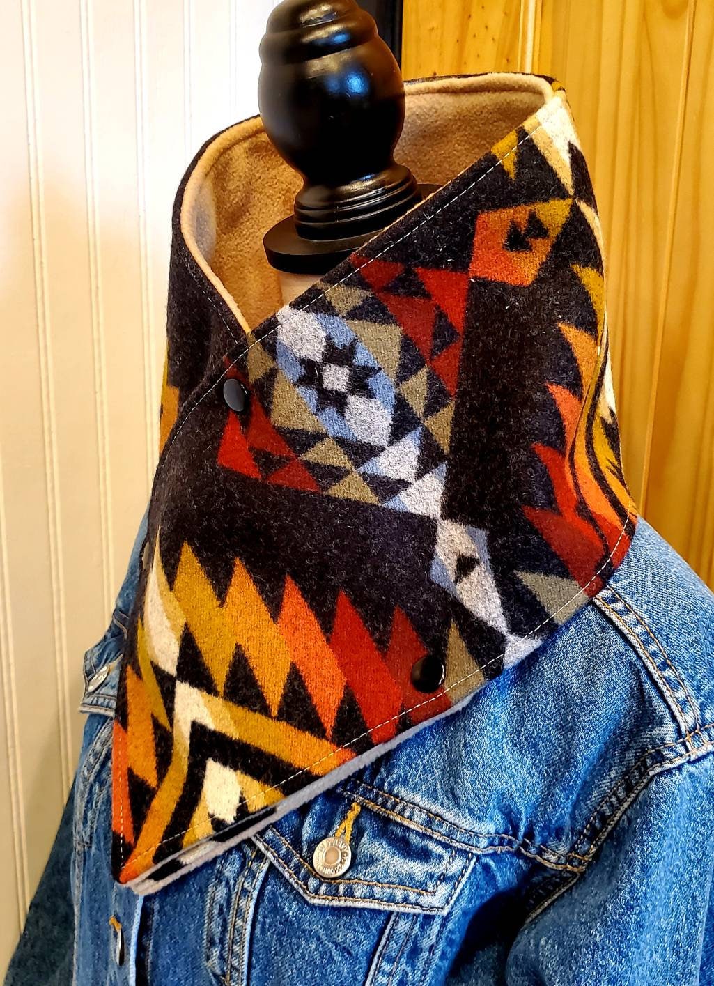 Women's Wool Cowl, Equestrian Bandana, Accessories, Wild Rag, Cowboy Cowl, Western Neck Wrap, Horse Riding Scarf, Dressage Gift Women,