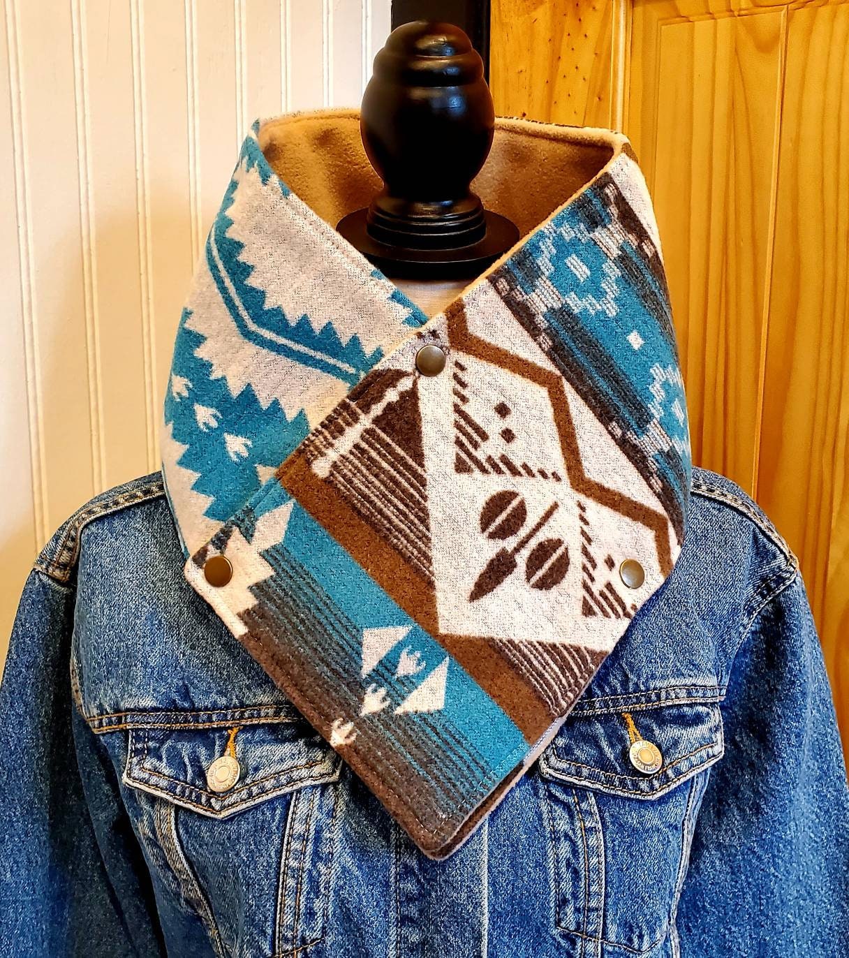 Women's Wool Cowl, Wild Rags, Buckaroo Cowl, Neck Wrap, Southwestern Cowl, Cowboy Cowl, Western Wool Bandana, Ranch Scarf, Cowgirl Gift