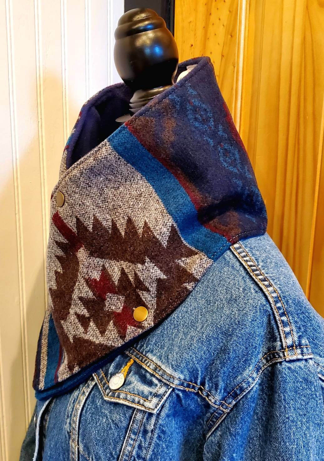 Women's Wool Cowl, Wild Rags, Buckaroo Cowl, Cowgirl Gift, Southwestern Cowl, Cowboy Cowl, Wild Wool, Western Wool Bandana, Motorcycle Scarf