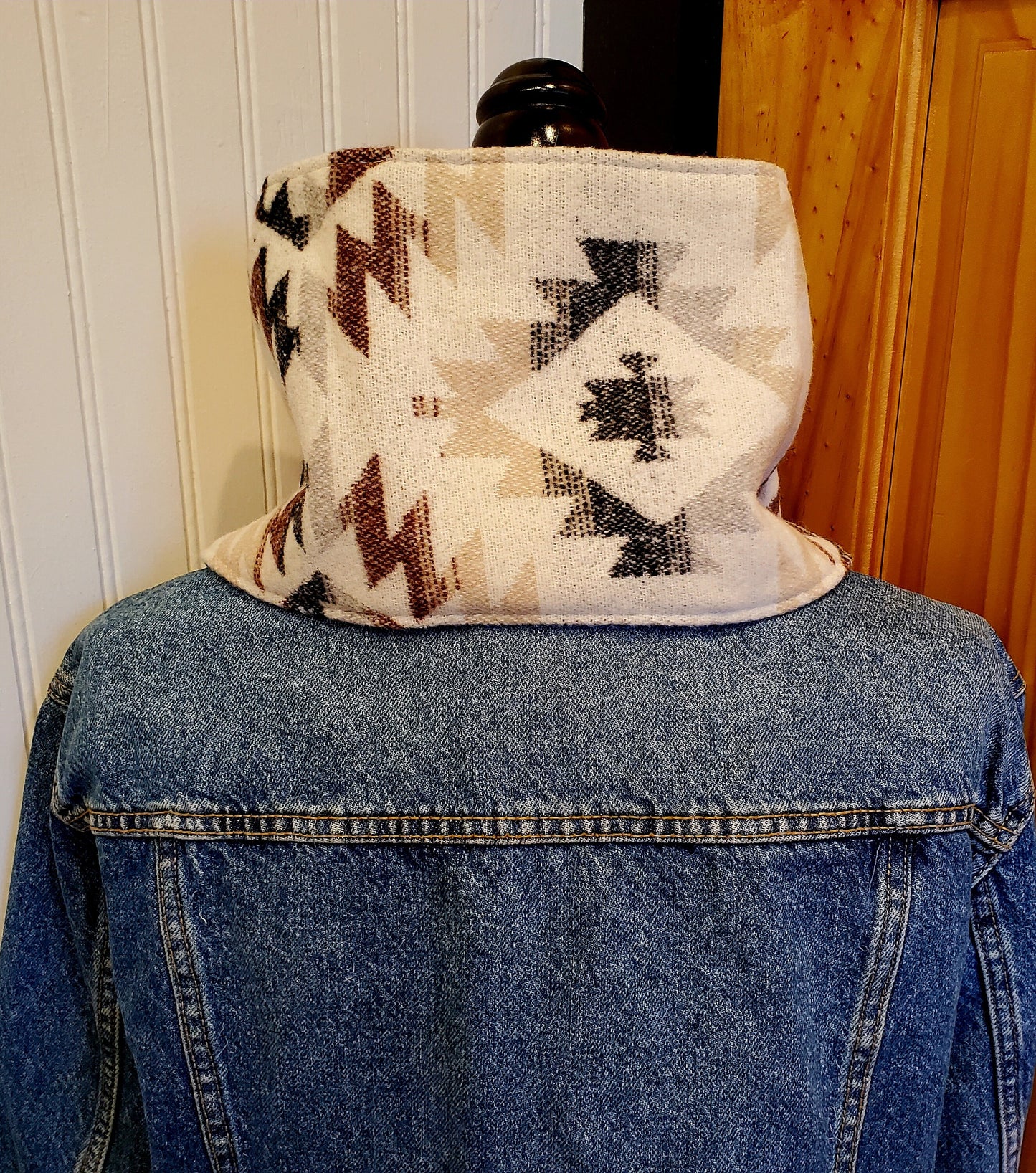 Women's Wool Cowl, Western Cowl, Equestrian Bandana, Cowgirl Cowl, Aztec Cowl, Riding Scarf, Rodeo Cowl, Wife Gifts, Unique Gifts, Wild Rags