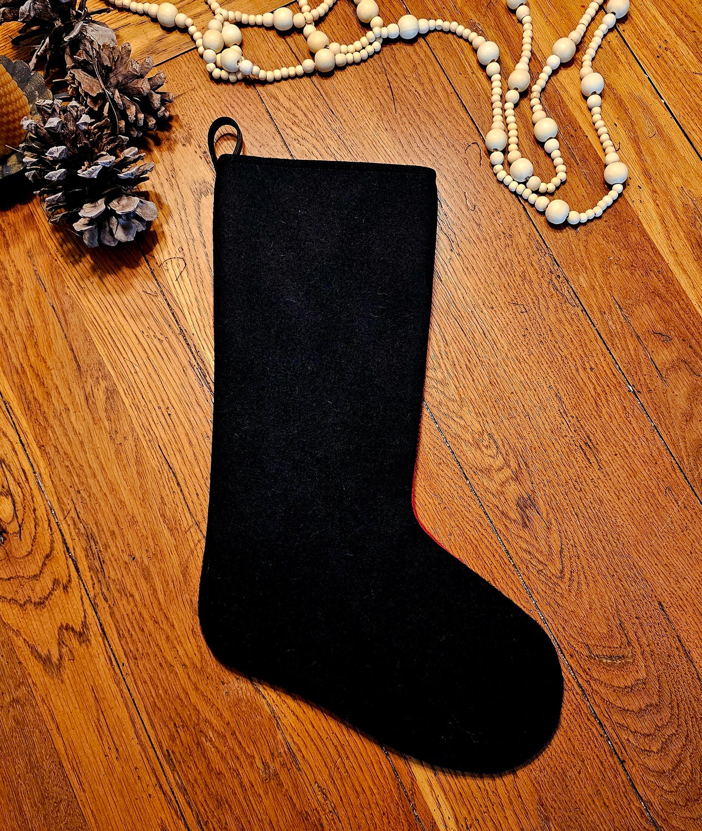 Single Christmas Stocking, Wool Stockings, Southwest Stockings, Rustic Stockings, Holiday Socks, Buffalo Check Stocking