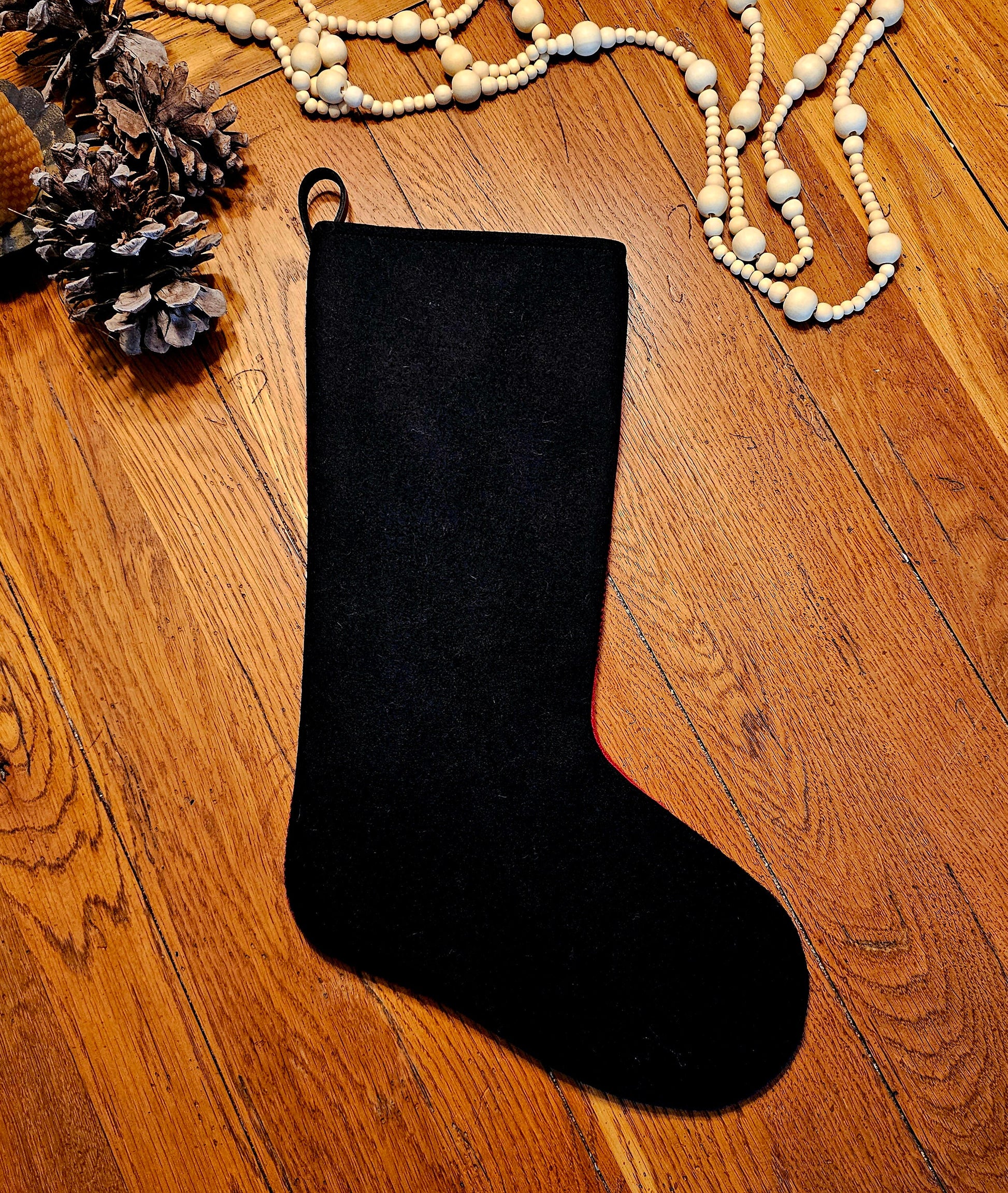 Single Christmas Stocking, Wool Stockings, Southwest Stockings, Rustic Stockings, Holiday Socks, Buffalo Check Stocking