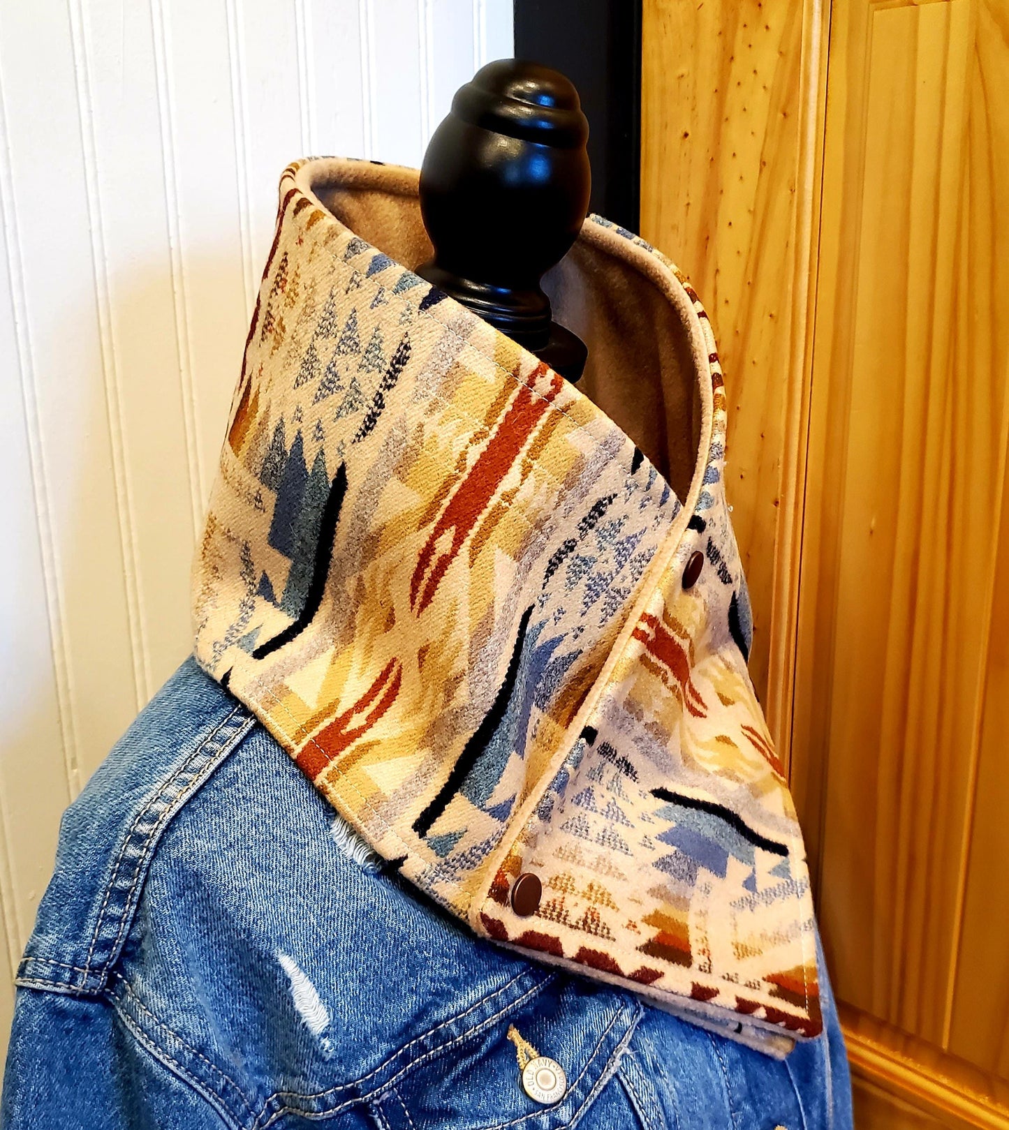 Wool Wild Rag, Cowgirl Gifts, Wool Neck Wrap, Cowboy Cowl, Buckaroo Cowl, Triangle Scarf, Women Skiing Gifts, Fishing Gift Women